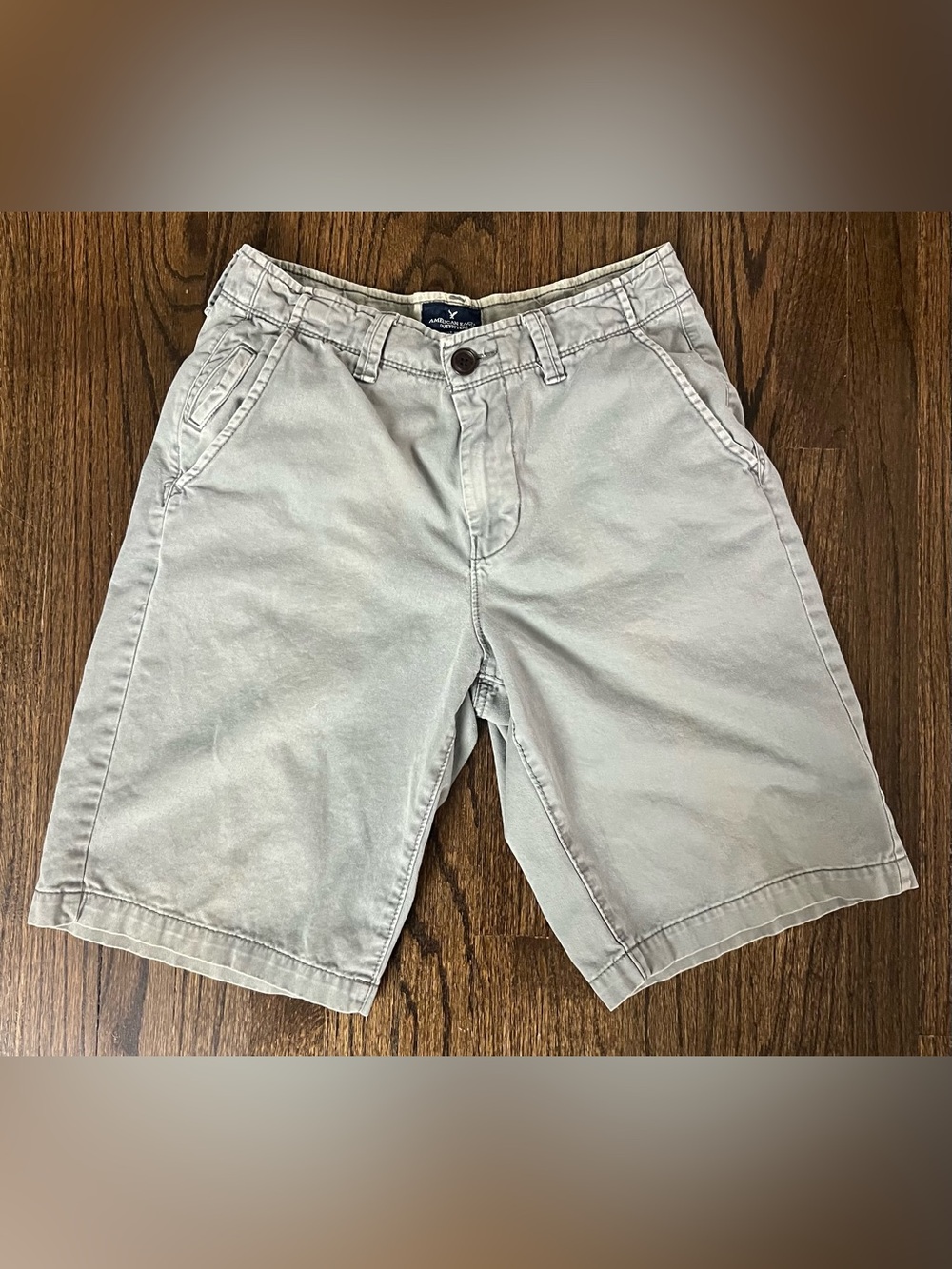 American Eagle Outfitters Men’s Flat Front Chino Shorts - Light Gray